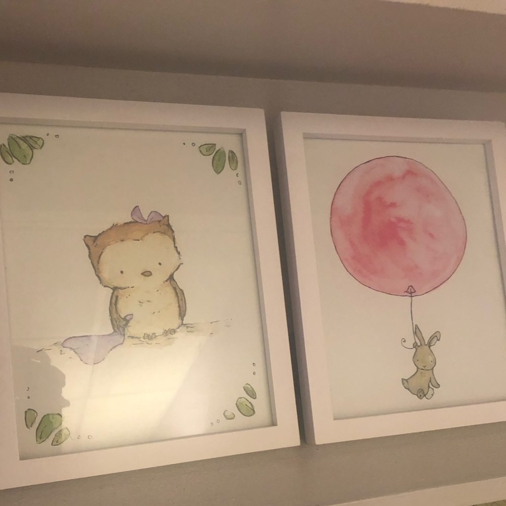 Framed watercolor paintings